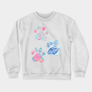 Preppy Paw Print Trio Crewneck Sweatshirt